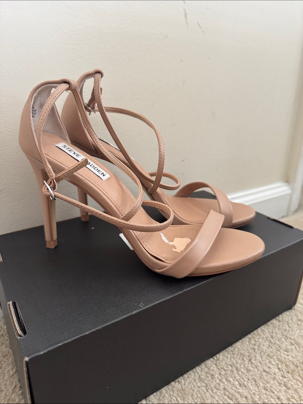 Steve Madden Nude/Blush Strappy Stiletto Sandals